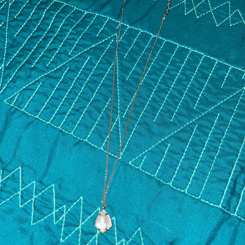 Kendra Scott teardrop necklace with mother of pearl